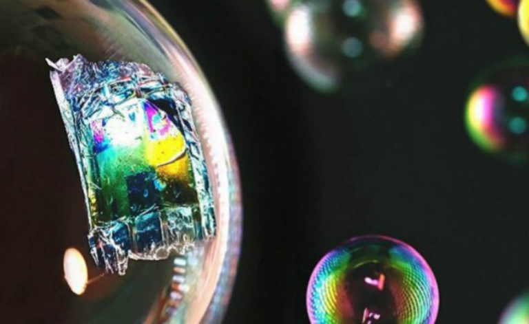 Solar Panel On A Soap Bubble